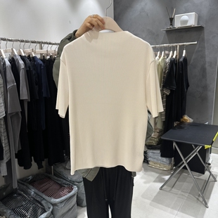 OPEN韩国东大门代购㊣女士新款休闲26春夏人气热卖推荐T恤褶裥