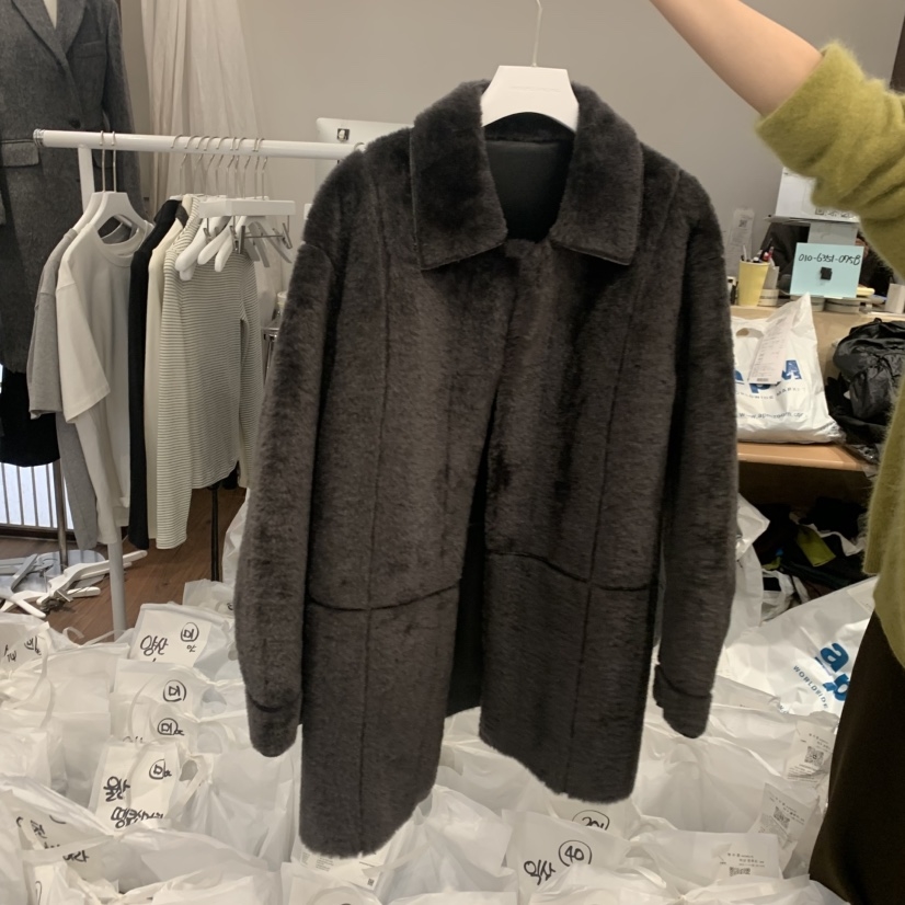 UNDERSTANDING东大门㊣代购女装新品休闲25秋冬中长款大衣两面