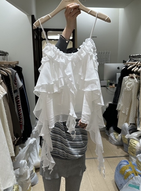 THE MORY PARK东大门㊣代购女装新品真品人气吊带背心荷叶边