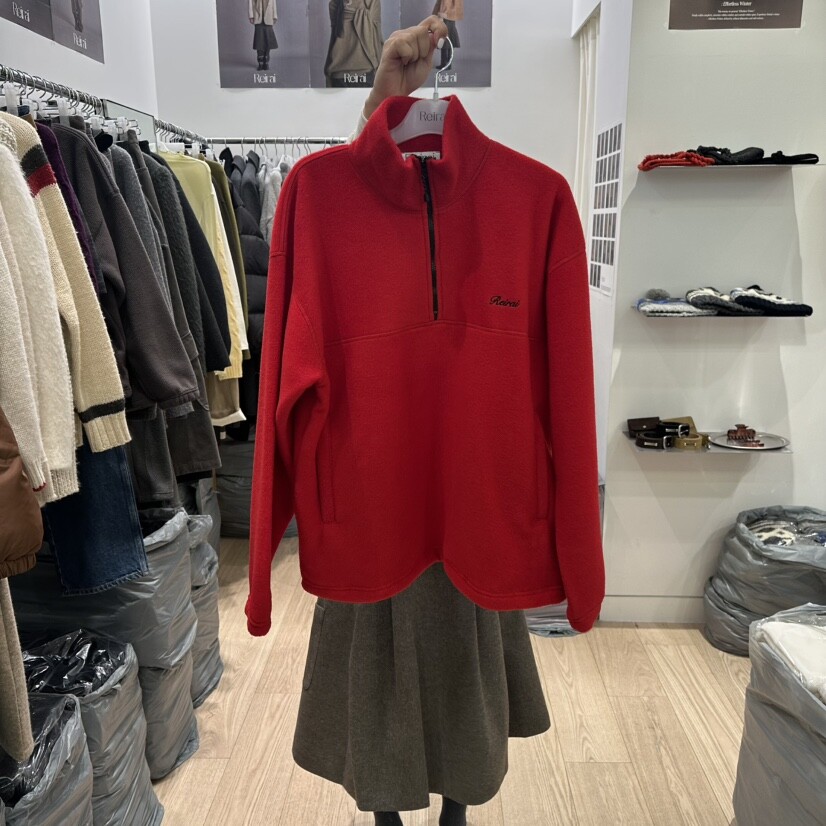 Reirai东大门㊣实拍女士新款热卖25秋冬时尚卫衣抓绒拉链纤维