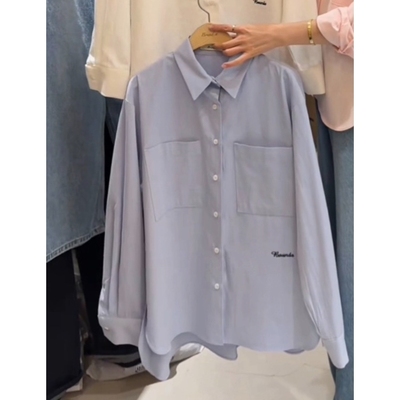 BOUND.A东大门㊣实拍女装新款时尚25秋冬推荐衬衫两个口袋