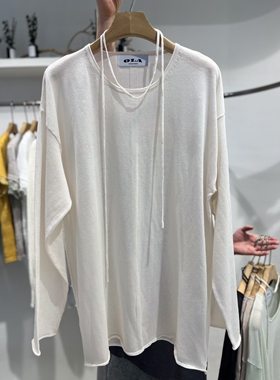 mellor/OLA㊣韩国东大门直邮女士新款休闲热卖针织衫含腰绳