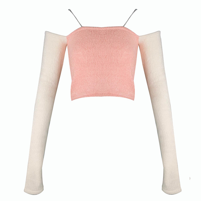 又a又奶一字肩上衣仙气迷人少女长袖毛衣春性感针织衫柔软百搭T恤|ruв категории Женская одежда, шерстяной свитер - от Buy2taobao.com для оказания профессиональной услуги покупки агента Taobao