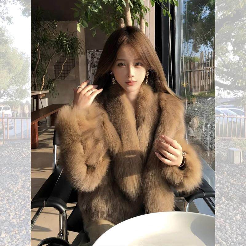 2025春季赫本风毛绒绒环保皮草外套女装冬季法式气质保暖外搭上衣