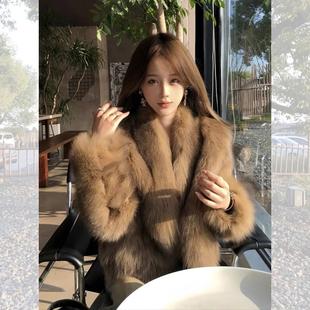 2025春季赫本风毛绒绒环保皮草外套女装冬季法式气质保暖外搭上衣