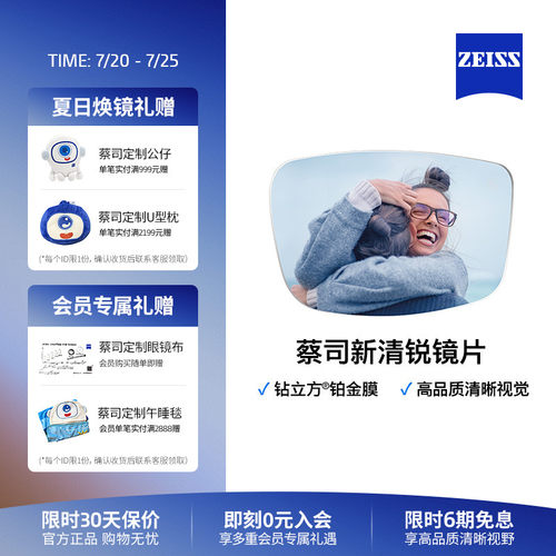 ZEISS新清锐钻立方铂金膜镜片