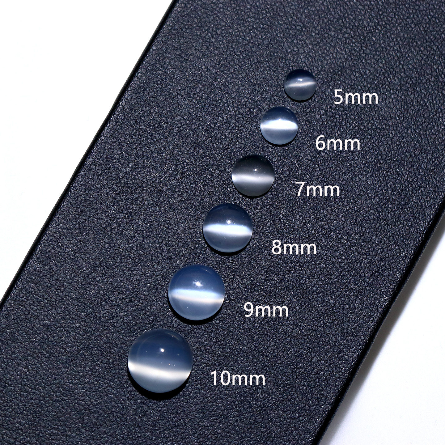 天然月光石猫眼裸石戒面圆形平底素面戒指吊坠镶嵌diy绕线批发