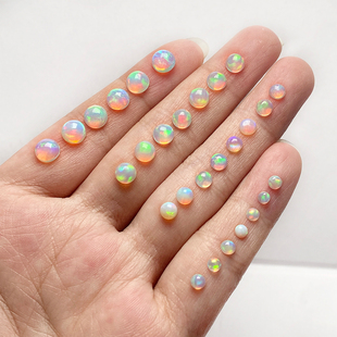 批发天然欧泊圆形戒面幻彩非洲澳宝裸石欧珀原石戒指吊坠配石工厂