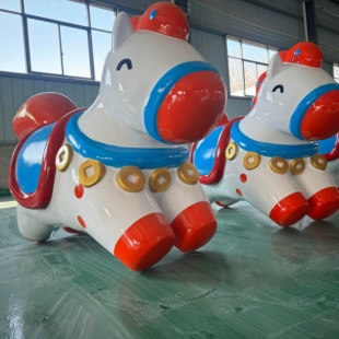 玻璃钢雕塑定制马年卡通马雕塑大摆件大型广场超市户外马造型摆件