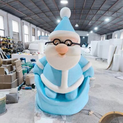 玻璃钢雕塑定制圣诞节日装饰摆件姜饼人圣诞老人雪人泡沫圣诞道具