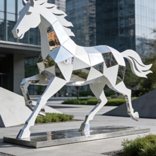 玻璃钢雕塑定制马年马造型雕塑大摆件大型广场超市户外大骏马摆件