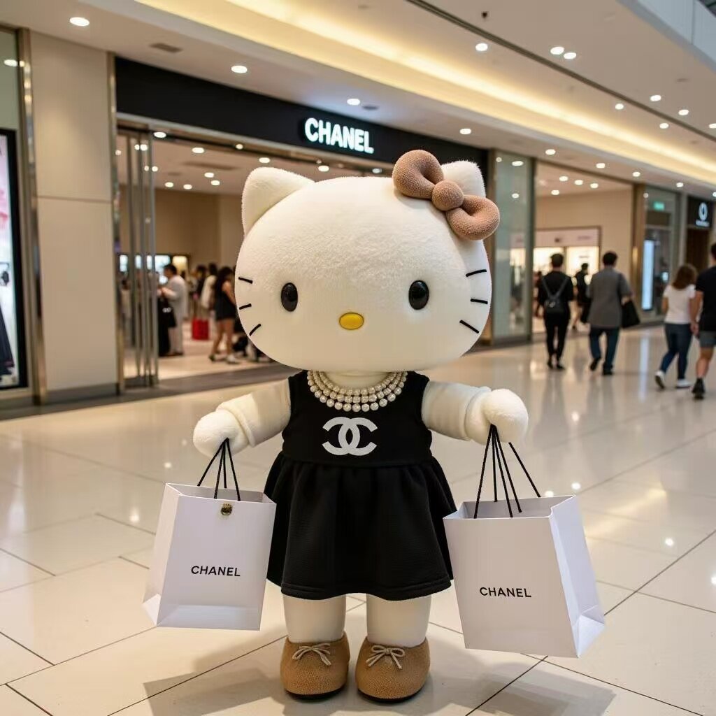 玻璃钢雕塑定制kt猫奢侈品高端摆件商业美陈装饰品户外打卡雕塑
