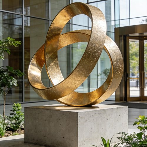 酒店高级感玻璃钢不锈钢雕塑定制