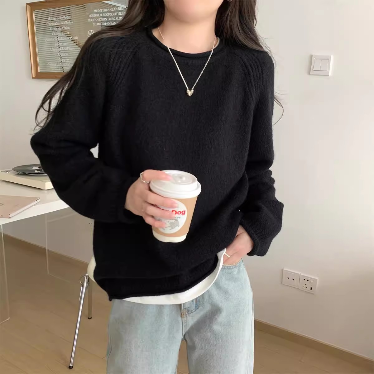 100%纯山羊绒毛衣女新款加厚