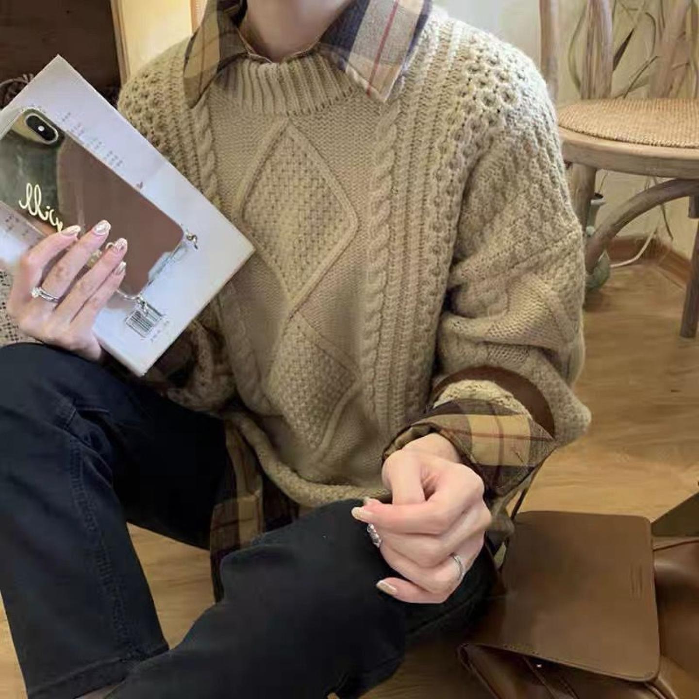 100%纯山羊绒毛衣女麻花四股加厚2026秋冬新款宽松套头针织打底衫