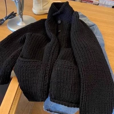 重磅加厚100%山羊绒开衫女