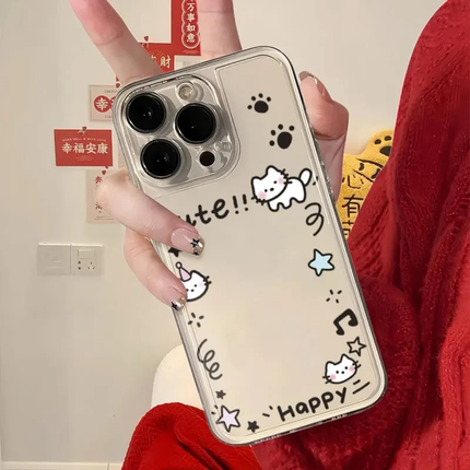 猫猫相框可放照片苹果16手机壳16Pro卡通vivo透明iPhone小米17壳防摔透明软硅胶手机壳简约可爱风格全软可爱