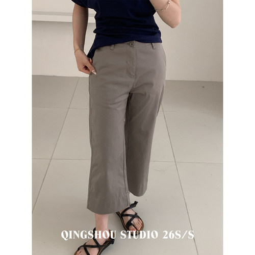 夏季高腰阔腿女休闲裤显瘦百搭