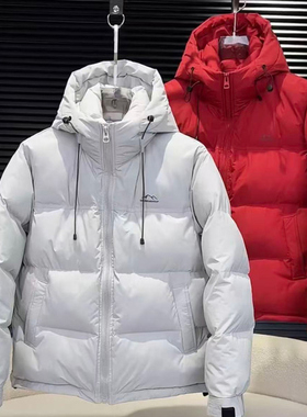 冬季新款潮流连帽加厚保暖小标棉衣男宽松外套青年百搭棉服76609