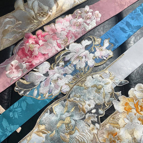 芥子记【刺绣腰封集合】玉人歌桃花金荷汉服混搭传统
