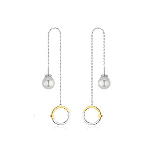 简约气质长款 ins风 显脸瘦耳环 Ever圆形箭头耳线双色个性 Glam