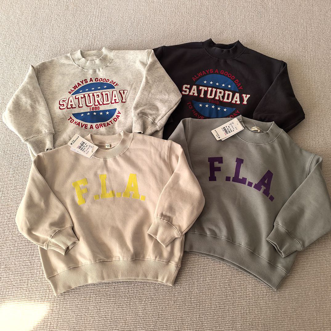 100-120码~外贸日单秋冬款男女童装 纯棉单面绒字母休闲夹克卫衣