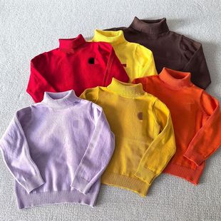 棉线针织高领翻领毛衣针织衫 110 男女童装 冬装 160码