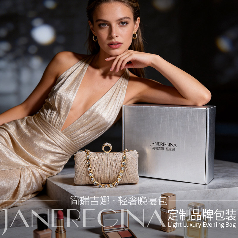镶钻手提链晚宴包配旗袍礼服的包包女新款精致高档复古宴会手拿包