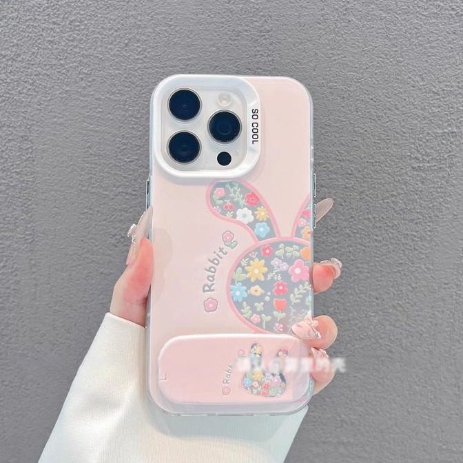 苹果16/15promax粉色碎花手机壳