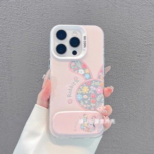 适用iPhone17/16promax粉色碎花手机壳vivos50promini少女风x300/200个性OPPOfindX9小众reno15ins风保护套女