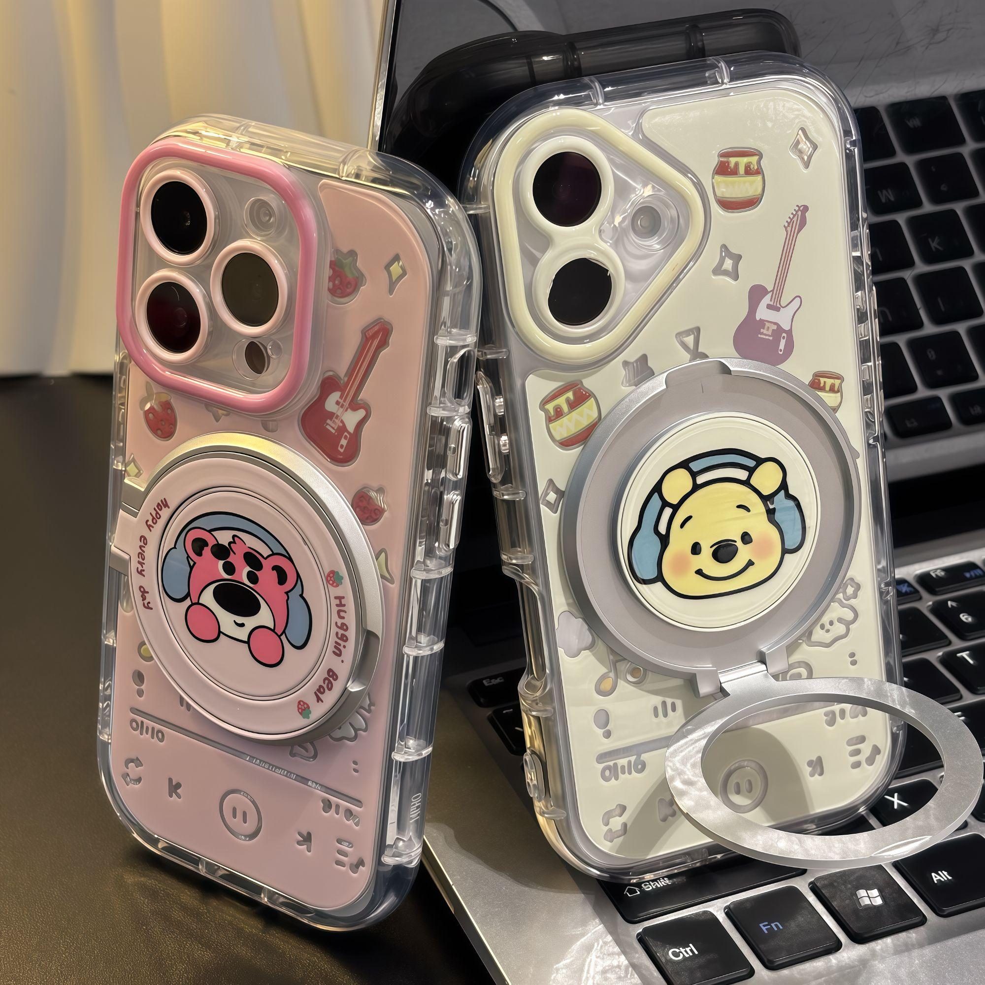 苹果16/15可爱维尼熊情侣手机壳