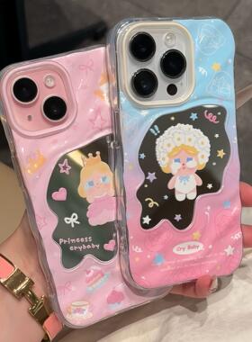 适用iPhone17/16promax新款ins风公主哭娃手机壳华为Pura80Ultra小众mate70/60pro软壳保护套苹果15/14plus女