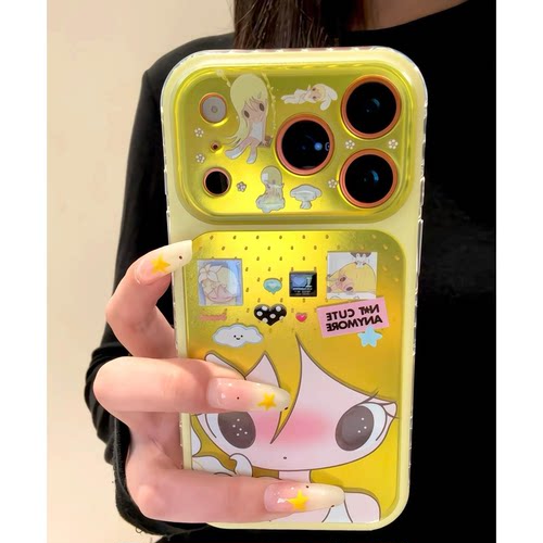 镭射动漫少女磨砂防摔iPhone壳
