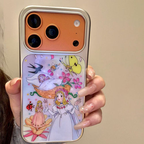 少女ins鎏金花朵蝴蝶公主手机壳