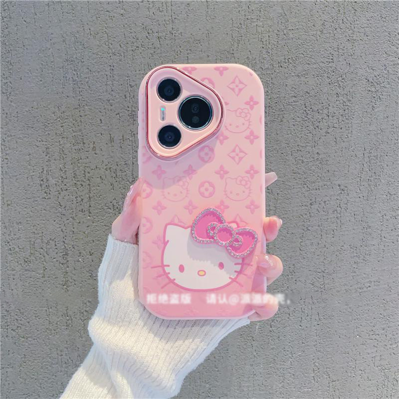 适用华为pura80/70pro粉色小猫线条手机壳p60/50/40卡通mate70/60/50小众nova14/13少女心荣耀400/300软壳,3C数码配件,手机保护套/壳,淘宝优惠券,粉丝福利购,淘宝优惠卷