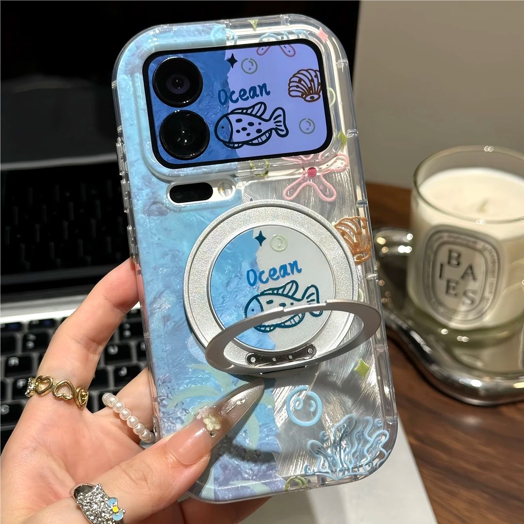 唯美ins风海洋小鱼手机壳图片