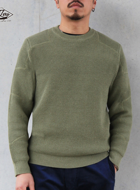 TankZero重磅加厚美式复古高端华夫格圆领套头针织衫毛衣男春秋