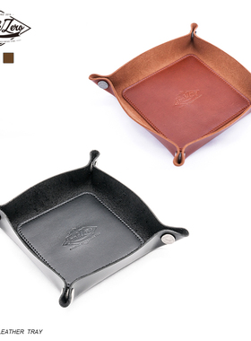 TANKZERO黄铜四合扣意大利高脂植鞣革手缝皮托盘皮革桌面收纳盘