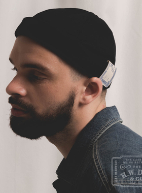 H.W.DOG PIQUE ROLL日产复古法式水手卷边帽瓜皮帽男女同款hwdog