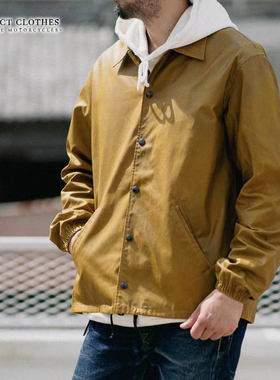Addict Waxed Jacket 日产蜡棉布美式复古教练夹克纯色外套防风男