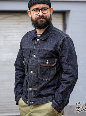 The Strike Gold日本15oz右斜纹竹节复古牛仔夹克外套赤耳修身款