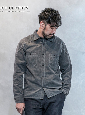 ADDICT SH01日系复古青年布工装机车衬衫长袖衬衣日本制休闲男士