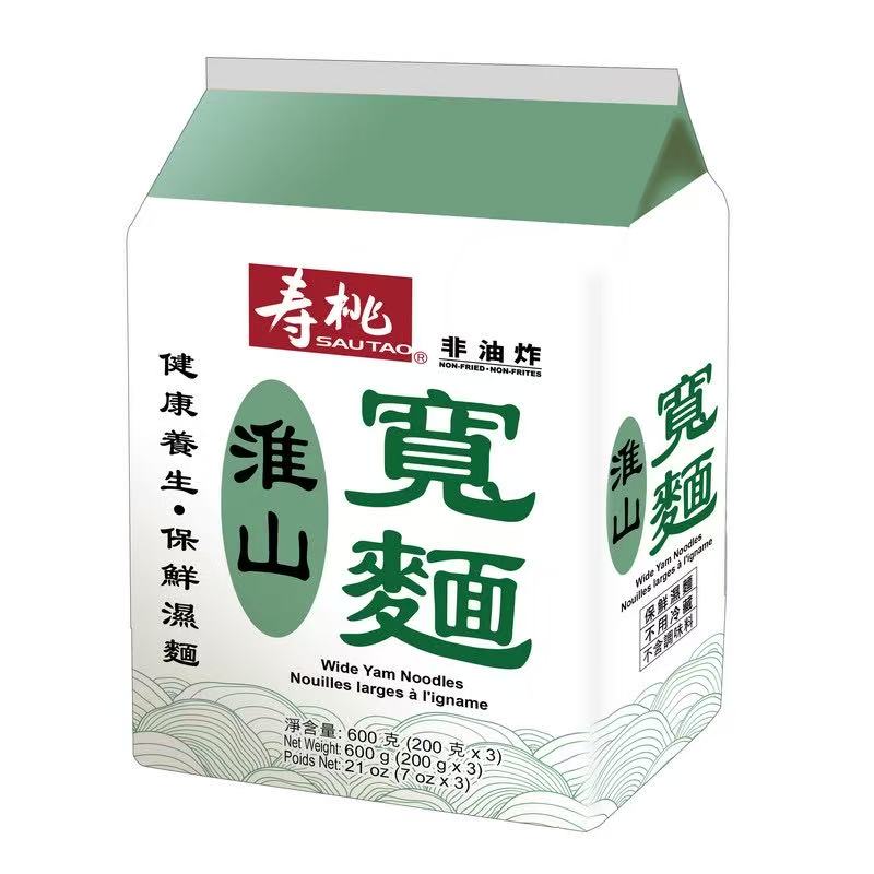 香港代购 港版SAU TAO寿桃牌 宽面淮山/荞麦面非油炸方便面3x200g