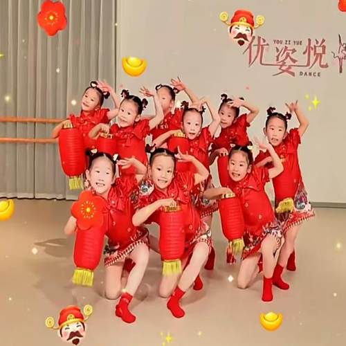 元日旗袍福气要到吉祥娃娃演出服