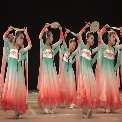 扇语春风中国舞长安三万里飘逸仙气纱衣艺考儿童古典舞蹈服演出服