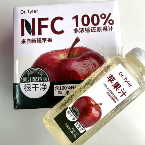 Dr.Tyler100%NFC非浓缩还原苹果汁果汁300ml*6整箱苹果汁