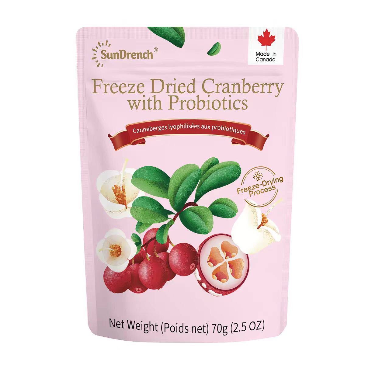 加拿大进口上哆力益生菌冻干蔓越莓35g胶原蛋白肽冻干蓝莓即食