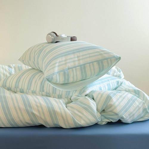 简约条纹全棉被套柔软舒适斜纹