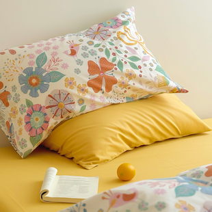 梦谷美家田园小碎花全棉纯棉枕套单人48x74成人枕头套宿舍一对拍2