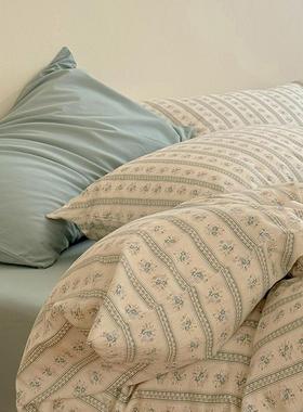 复古田园小碎花床上纯棉四件套1.8米全棉床单被套单人150x200x230